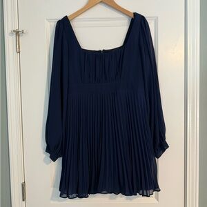 Pleat Long Sleeve Dress